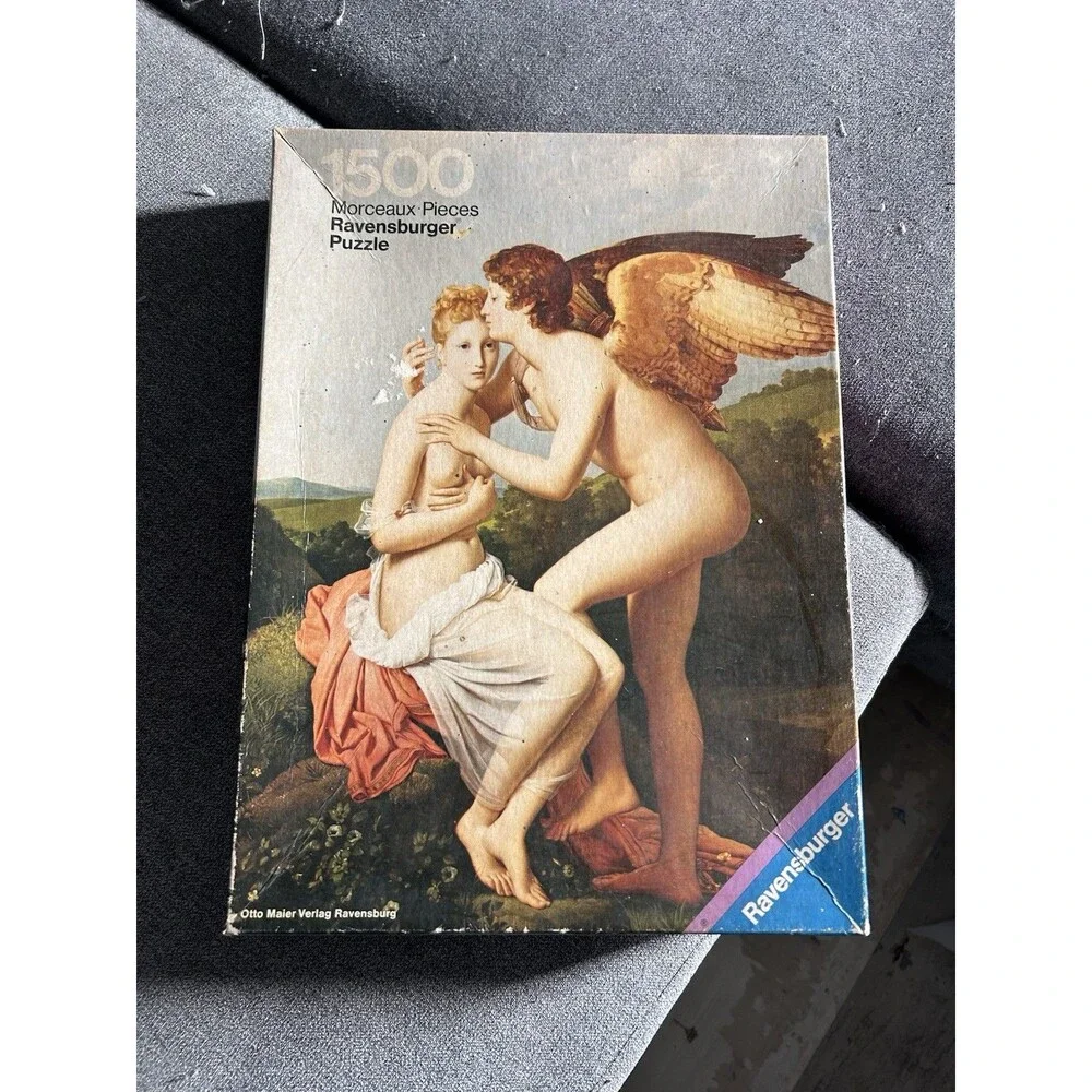 Vintage Ravensburger 1500 Puzzle Cupid and Psyche Francois Gerard Art Complete